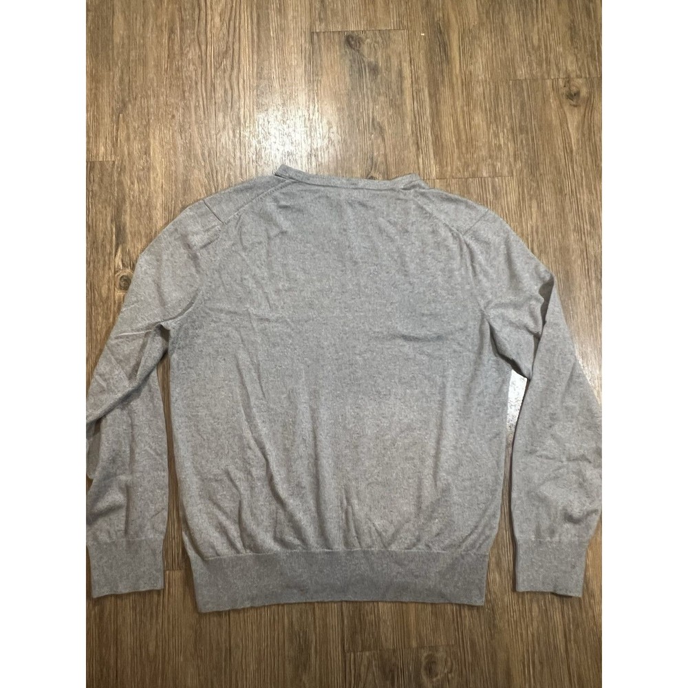 Banana Republic Mens Sweater Cashmere Silk Blend Medium Gray V-Neck  Academia - Picture 5 of 7